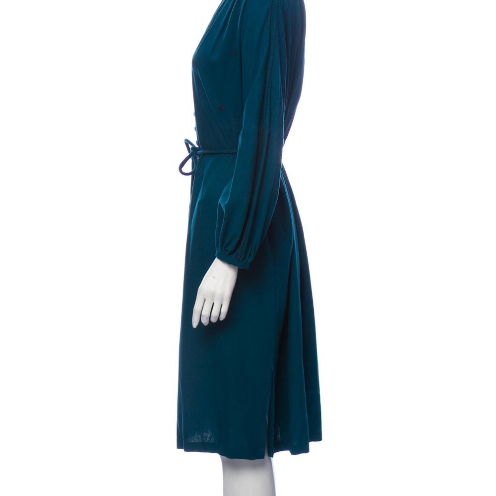 Steven Alan Embroidered Silk Dress in Teal S EUC - Picture 2 of 3